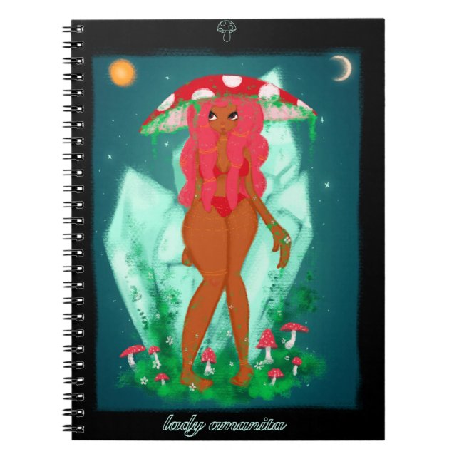 Dam Amanita Notebook Anteckningsbok (Framsidan)