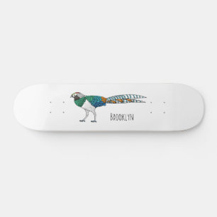Dam amhersts illustration av tecknaden för fasansf mini skateboard bräda 18,5 cm