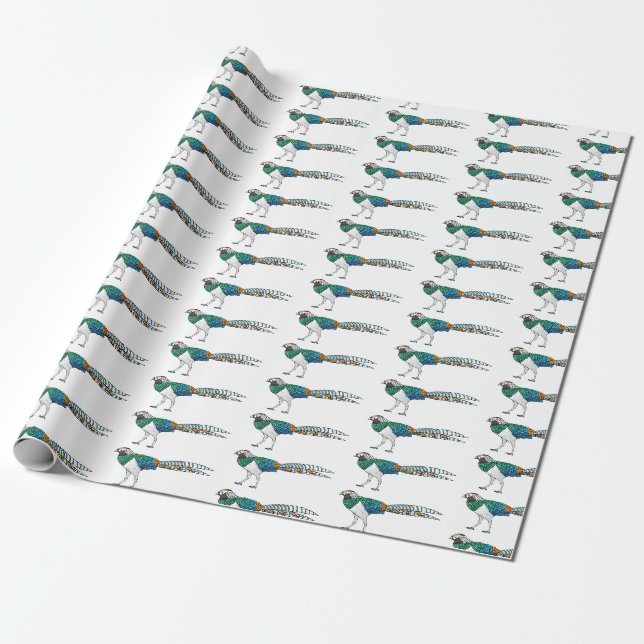 Dam amhersts illustration av tecknaden för fasansf presentpapper (Utrullad)