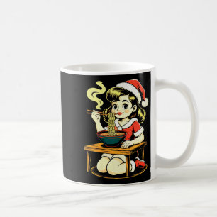 Dam Anime Ramen Jul Kawaii Tomte Tjej Äter J Kaffemugg
