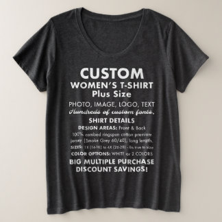 Dam Anpassad Personlig Plusstorlek T-Shirt