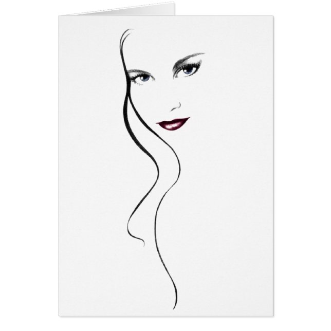 Dam ansikte hälsningskort (Framsidan)
