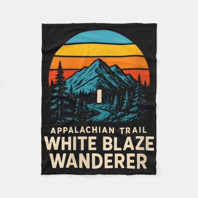 Dam Appalachian Trail Vit Blaze Wanderer Retro Fleecefilt (Framsidan)