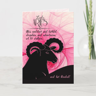 Dam Aries Birthday March 21:a TRU 19:e april Kort