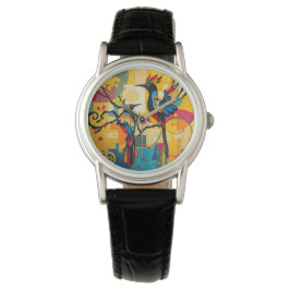 Dam Art Deco Bird Abstrakt Watch Armbandsur