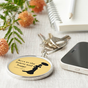 Dam av aska Keychain, Rnd guld, - nycklar till Rund Silverfärgad Nyckelring