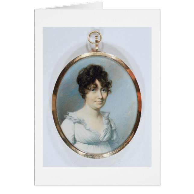 Dam av den rättframa familjen (w/c och gouachen på hälsningskort (Framsidan)