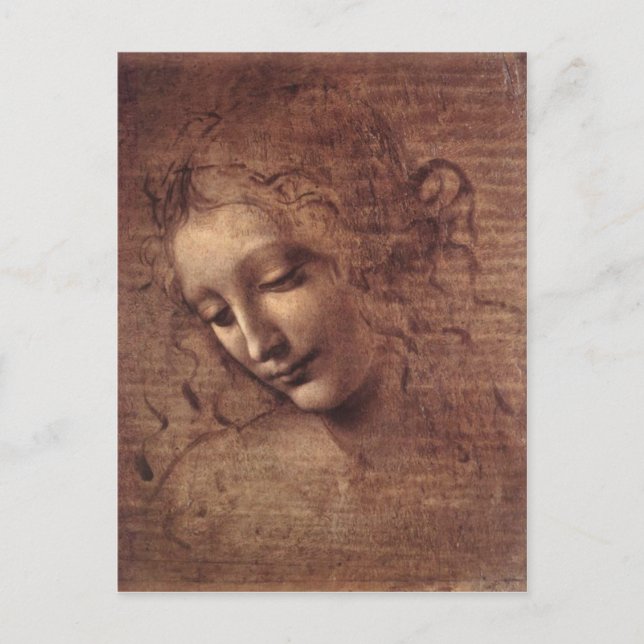 Dam av det ovårdade håret vykort (Framsida)