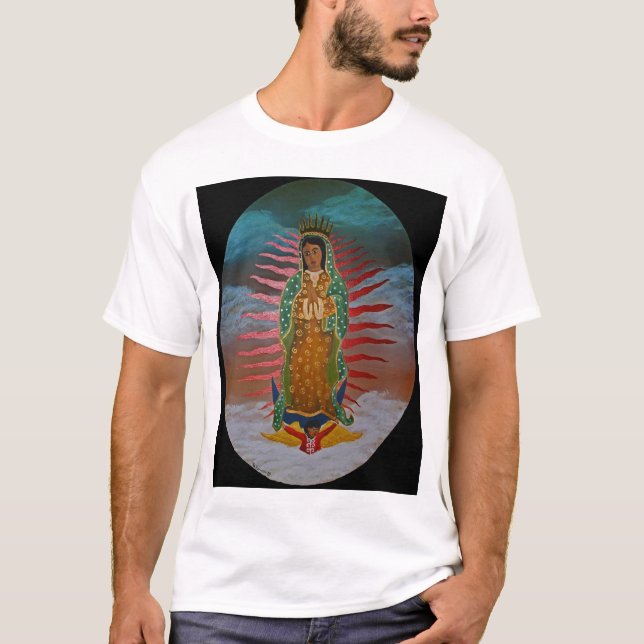 Dam av Guadalupe (blått tonar), med den svart Tee Shirt (Framsida)