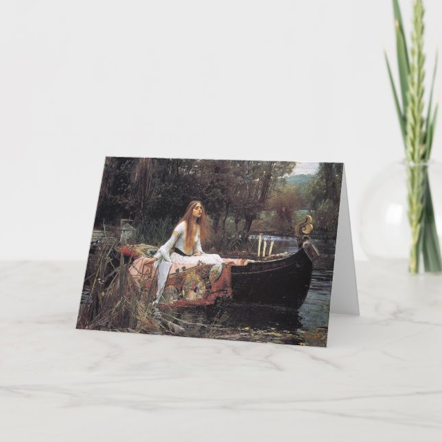 Dam av Shalott av John W. Waterhouse Kort (Framsida)