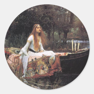 Dam av Shalott Runt Klistermärke