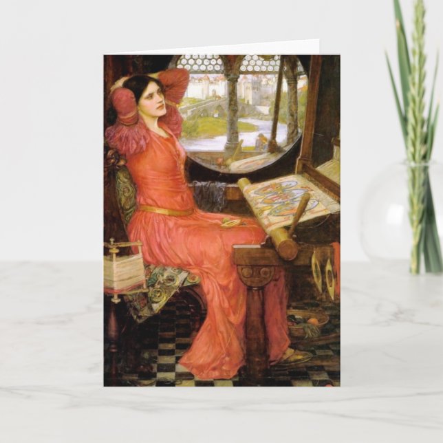 Dam av Shalott sitta på henne skrivbord Kort (Framsida)
