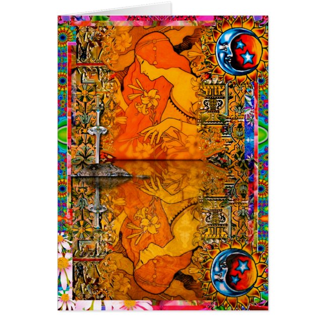 Dam av sjön hälsningskort (Framsidan)