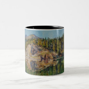 Dam av sjön Två-Tonad mugg