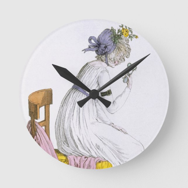 Dam bar en negligé från Costume Parisien. Rund Klocka (Framsida)