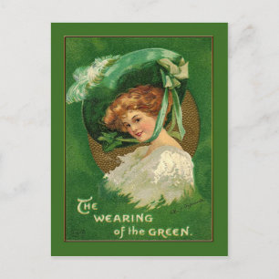Dam bär Grönten för St Patrick Vykort