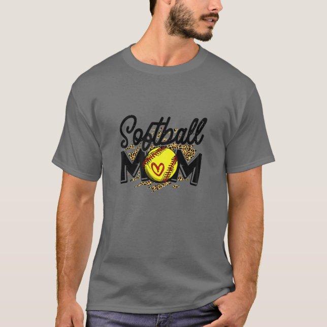 Dam Baseball Softball Mamma Leopard T-shirt Kvinno (Framsida)