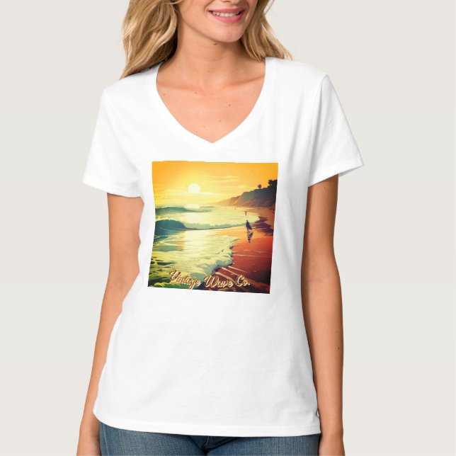 Dam Basic V-ringad T-Shirt reappris $23.16.$ (Framsida)