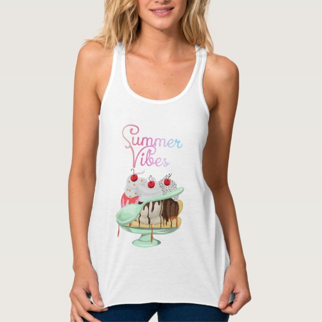 Dam-Bella+Canvas Flowy Racerback Tanktop Linne Med Racerback (Framsida)