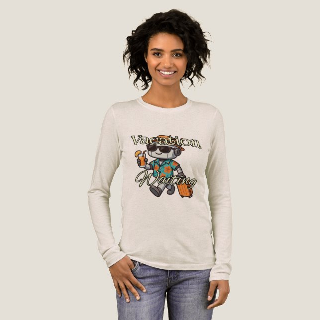 Dam-Bella+Canvas Tri-blend Långärmad Tröja,  T Shirt (Hel framsida)