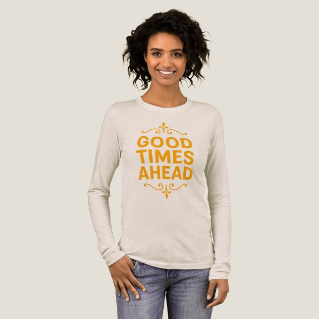 Dam-Bella+Canvas Tri-blend Långärmad Tröja,  T Shirt (Hel framsida)
