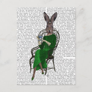 Dam Bella Rabbit som tar Tea 2 Vykort