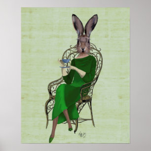 Dam Bella Rabbit som tar Tea Poster