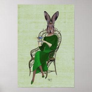 Dam Bella Rabbit som tar Tea Poster