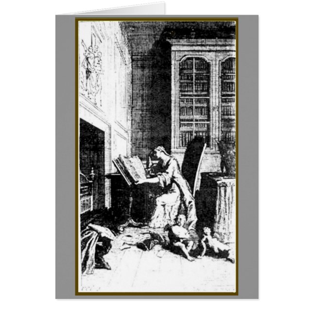 Dam bibliotek hälsningskort (Framsidan)