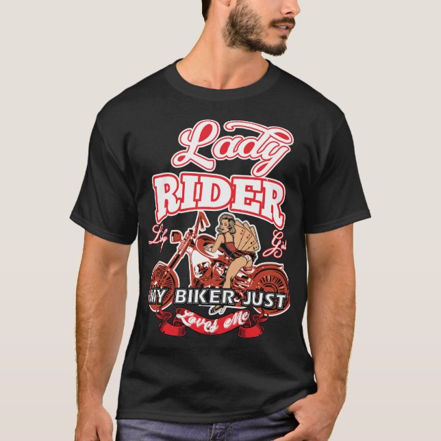 DAM BIKER MIN BIKER JUST KÄRLEK ME T SHIRT (Framsida)
