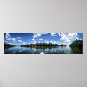 Dam Bird Sjö Panorama - Austin - Texas Poster