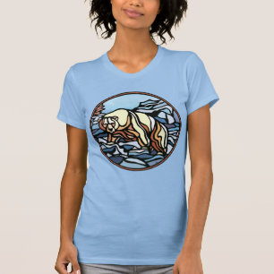 Dam-Björn-Konst-T-shirt Isbjörnshona Damkläder Tee Shirt