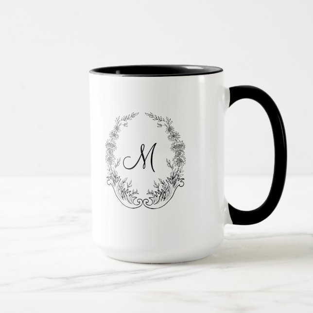 Dam Black Monogram Ringer 15oz Mugg (Höger)
