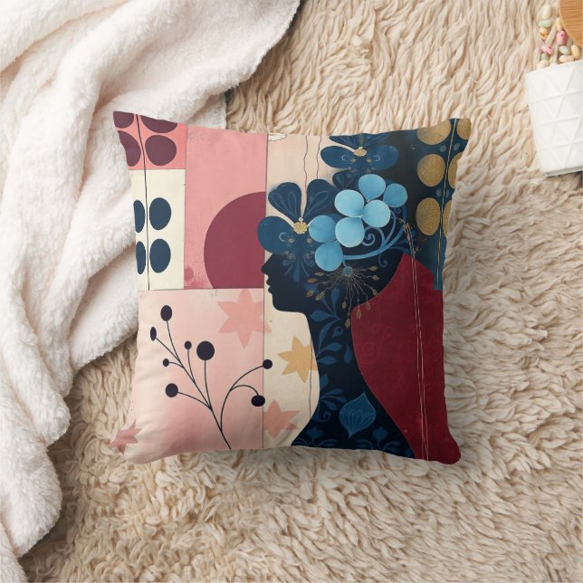 Dam blomma - genom fyllning kudde (Filt)