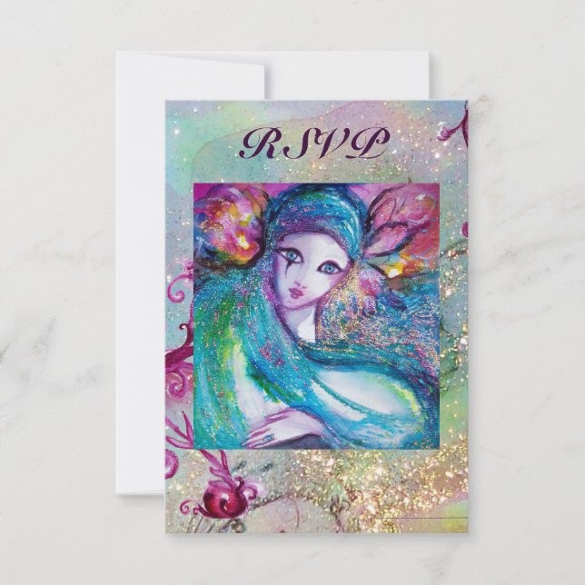 DAM BLUE MASK Blommigt Swirls MasqueraParty Osa (Framsida)