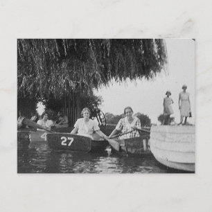 Dam & Boats Gammal Blck & White-bild - vykort