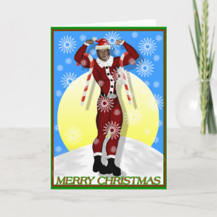 Dam BodyBuilder God jul Card Helgkort