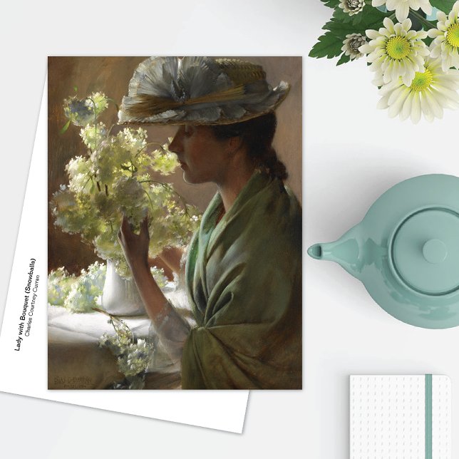 Dam Bouquet Hydrangeas Charles Courtney Curran Vykort (Skapare uppladdad)