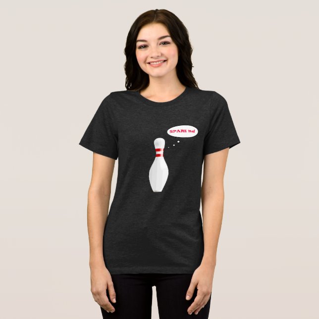 Dam Bowling-teamet Spare mig med Namn T Shirt (Framsida Full)