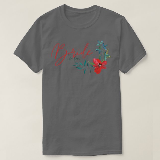 Dam Brud Att Vara Blommig Design Bröllopsfest Syst T Shirt (Design framsida)