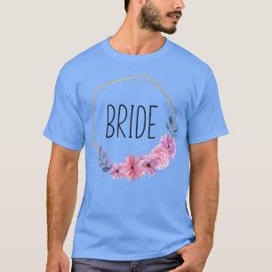 Dam Brud Sällskaps Brud Lila Blommor Boho T Shirt