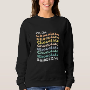 Dam Brudtärna Choklad Retro Matchande Speningsfest T Shirt