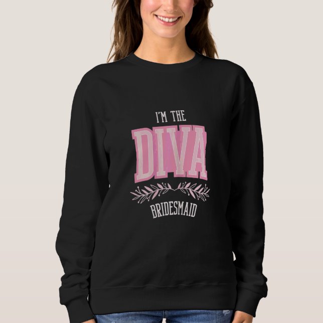 Dam Brudtärna Diva Matchande Möhippa Fest T Shirt (Framsida)