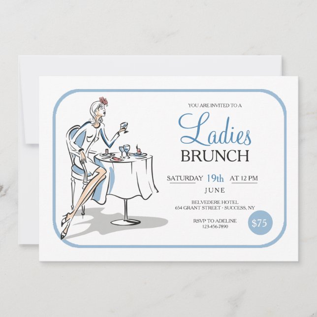 Dam Brunch Inbjudningar (Framsida)