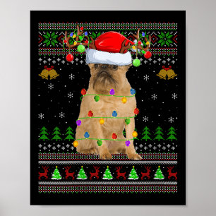 Dam Brussels Griffon Hund Ful Jul Sweater Poster