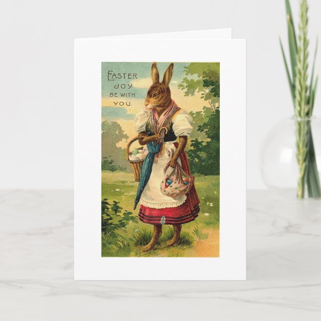 Dam Bunny Brings Påsk Joy Helgkort (Framsida)