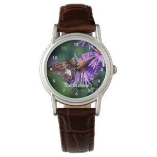 Dam Butterfly Aster Flower Personlig Armbandsur