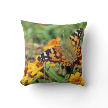 Dam Butterfly på Zinnia Dekorativ kudde