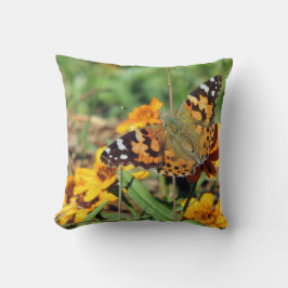 Dam Butterfly på Zinnia Dekorativ kudde