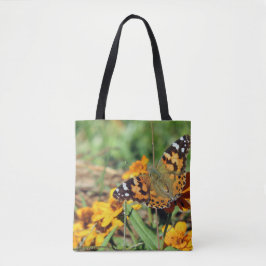 Dam Butterfly på Zinnia Tote Bag Tygkasse